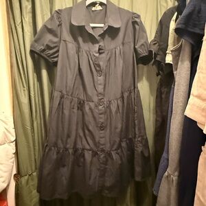 Chic Black Button-Up Mini Dress